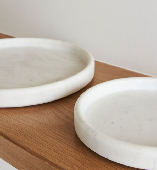 Marble Round Tray White  S 20 x 3 cm - Image 2