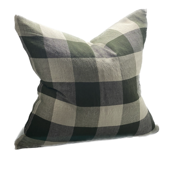 LINEN CUSHION 55x55cm - OLIVE