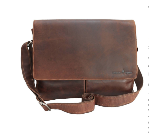 Leather Shoulder Laptop Bag Gent - Sandal
