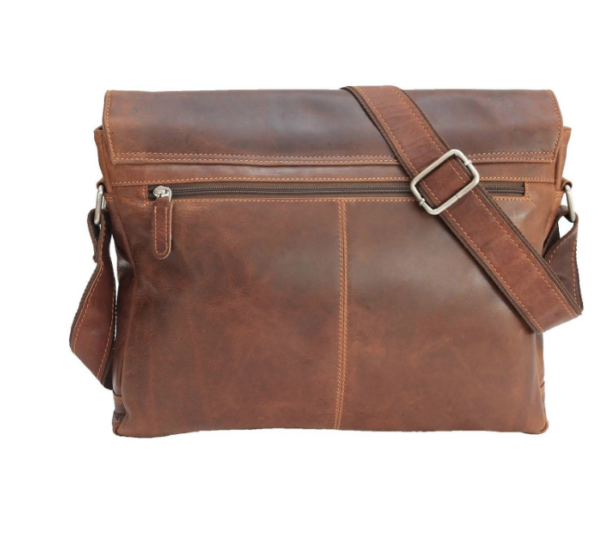 Leather Shoulder Laptop Bag Gent - Sandal - Image 3