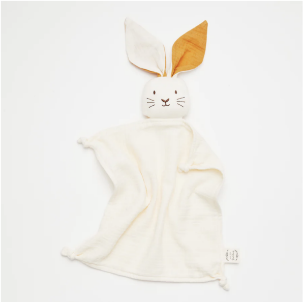 Organic Muslin Bunny Lovey Milk with Saffron ears