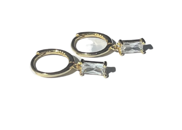 Earring Set - Baguette Sleepers and Triple Baguette Studs