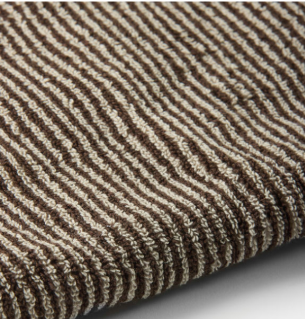 Stripe Cotton Hand Towel Cocoa/Bone - Image 3