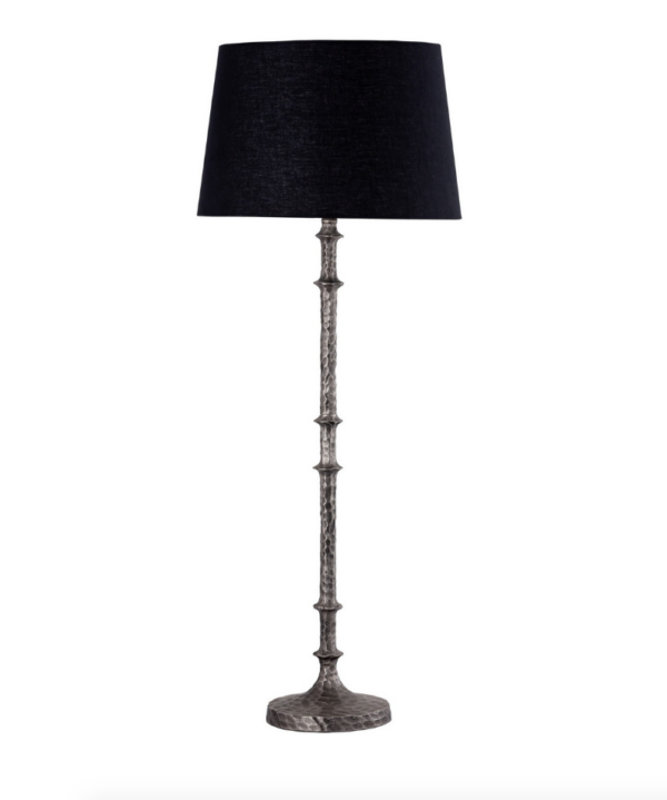 Silver Antique Table Lamp with Black Shade