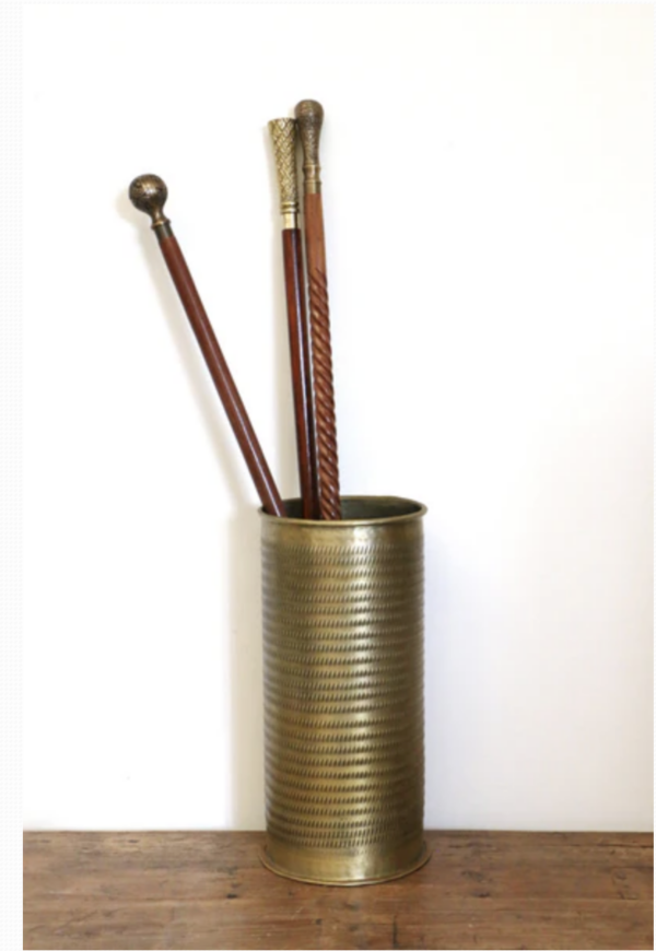 Ravello Umbrella Stand in Antique Brass Finish - Image 3