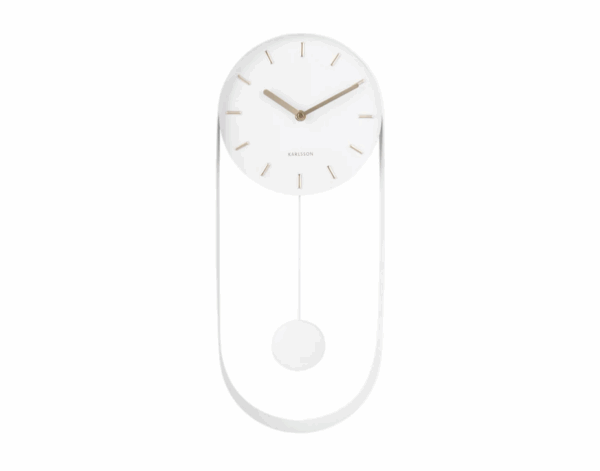 Charm Pendulum Clock - White - Image 2
