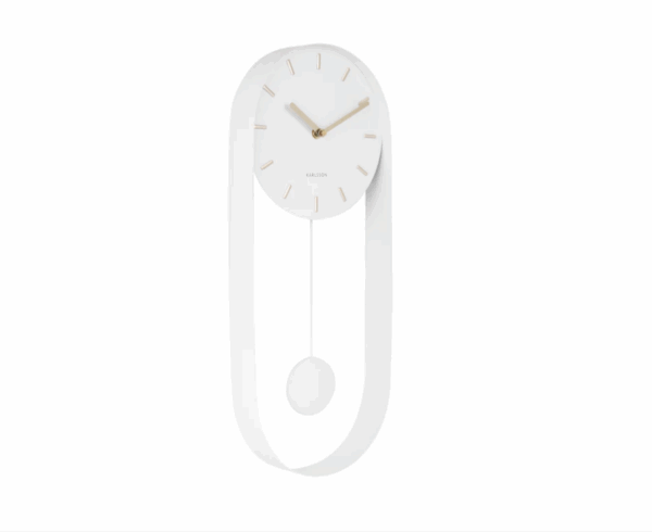 Charm Pendulum Clock - White