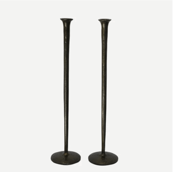 Organic Style Medium Candlestick Dark Bronze/Black