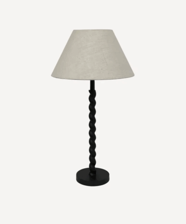 Twist Table Lamp Short with Cinnamon Velvet Shade