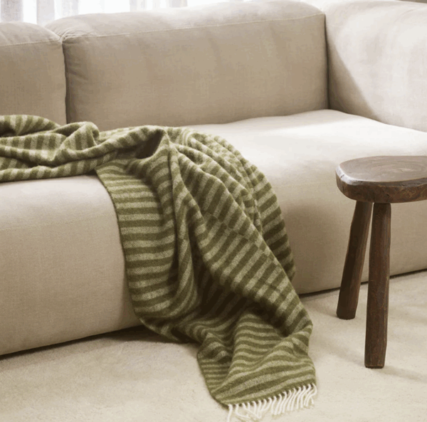 Noah Wool Throw- Olive - Image 3