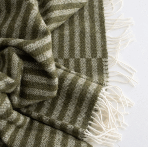 Noah Wool Throw- Olive - Image 2