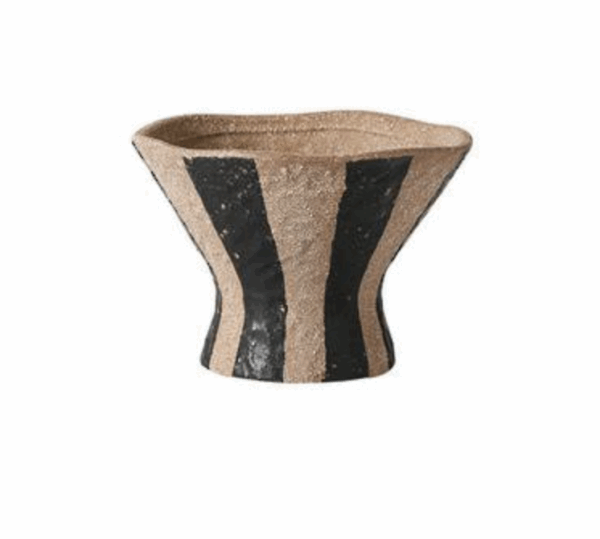 Adorno Compote w/Black Stripe Small