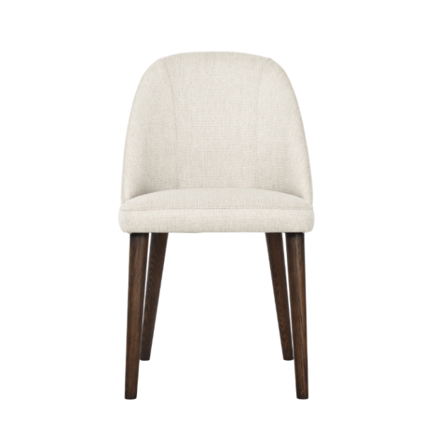 PARIS DINING CHAIR FABRIC CREAM WITH DARK OAK LEG - Image 2