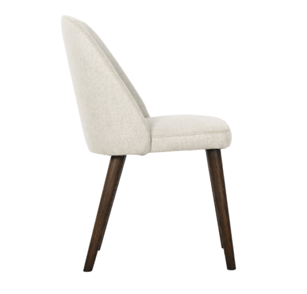 PARIS DINING CHAIR FABRIC CREAM WITH DARK OAK LEG - Image 3