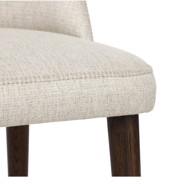 PARIS DINING CHAIR FABRIC CREAM WITH DARK OAK LEG - Image 5