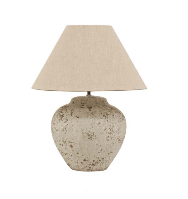 TUSCAN STONE LAMP - MEDIUM With Shade