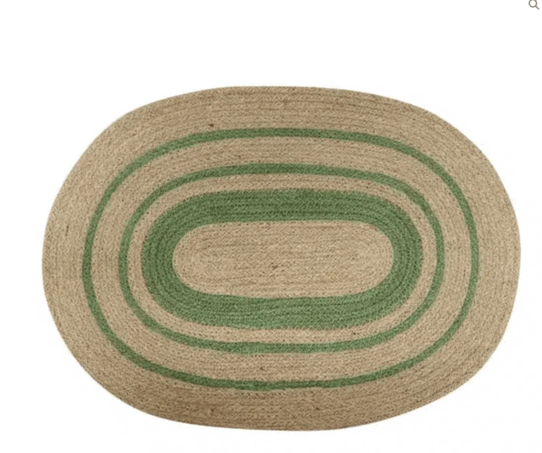 Jute Oval Placemat Natural/Green