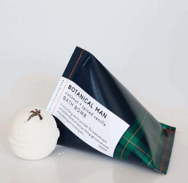 Botanical Man - Mens Bath Bomb - Coconut + Spiced Vanill