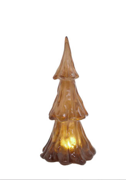 Translucent Resin Light-Up Tree Dark-Amber Small