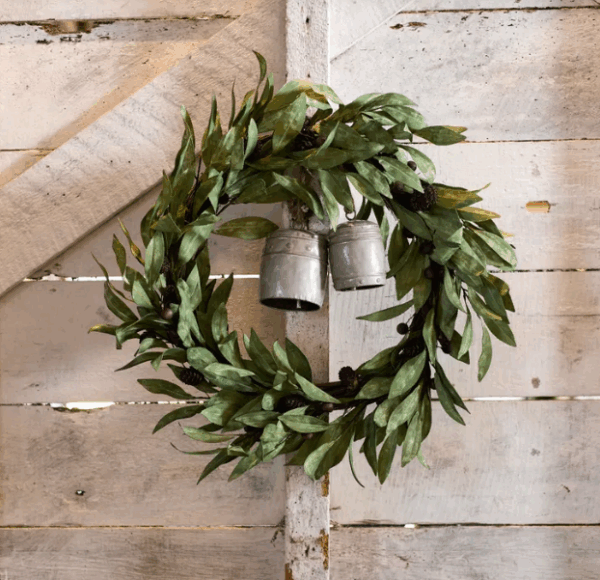 Eucalyptus & Brown Wood Berry Wreath Large - Image 2