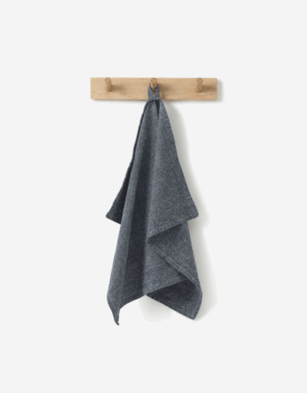Washed Cotton Tea Towel - Navy - Image 2