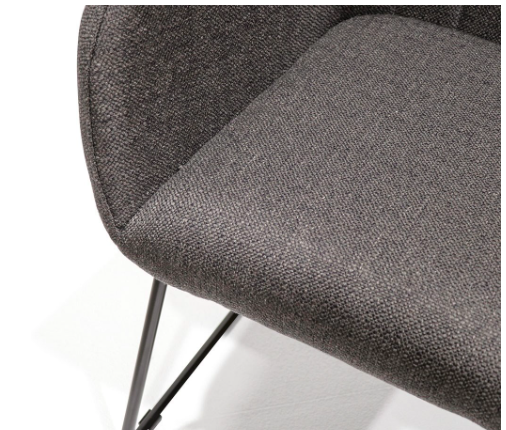 FOLIO FABRIC DINING CHAIR DARK GREY - Image 3