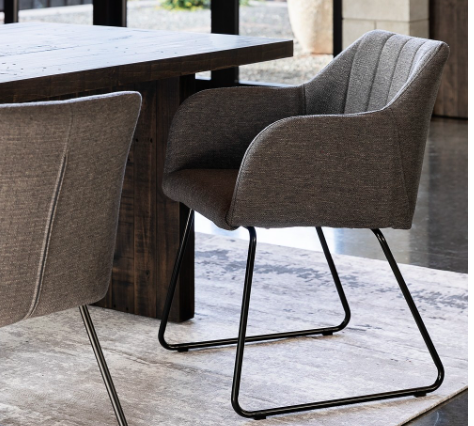 FOLIO FABRIC DINING CHAIR DARK GREY - Image 4
