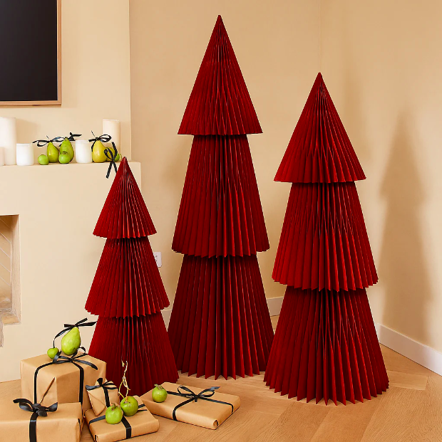 Paper Christmas Trees- Red