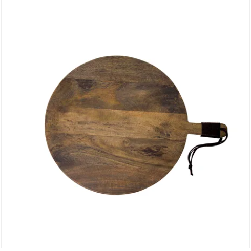 Round Board with Handle Grey wash