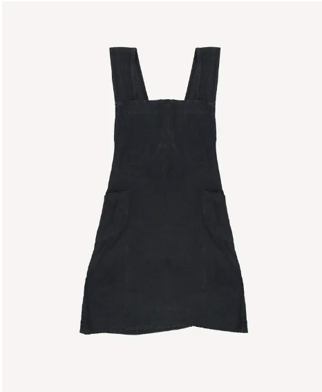 Apron Cross Back Apron Black Stonewashed Linen
