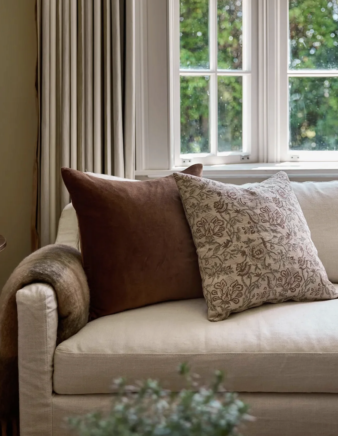Velvet Brown Cushion - Image 2
