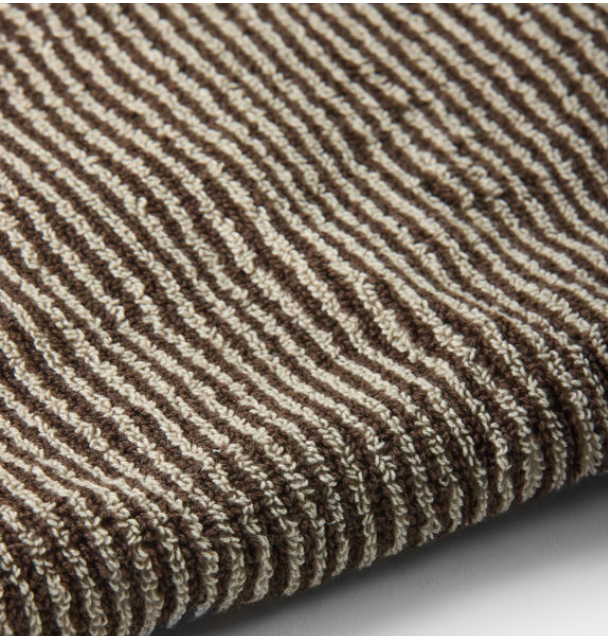Stripe Cotton Bath Towel Cocoa/Bone - Image 3