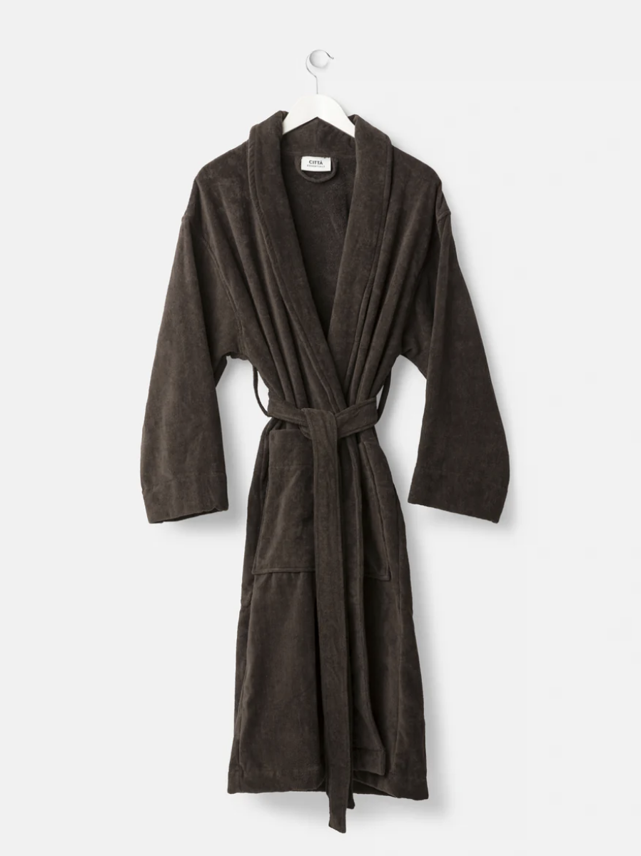 Velour Cotton Robe - Cocoa