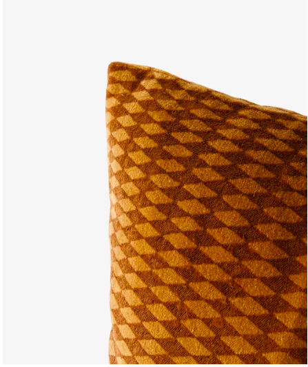 Tobacco Diamonds Handblock Cushion with feather inner - Image 3