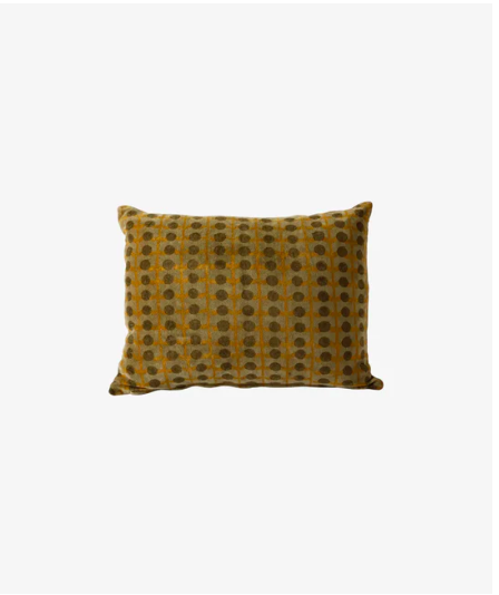 Dots Handblock Velvet Cushion with feather inner - Image 2