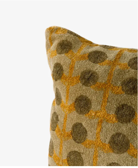 Dots Handblock Velvet Cushion with feather inner - Image 3