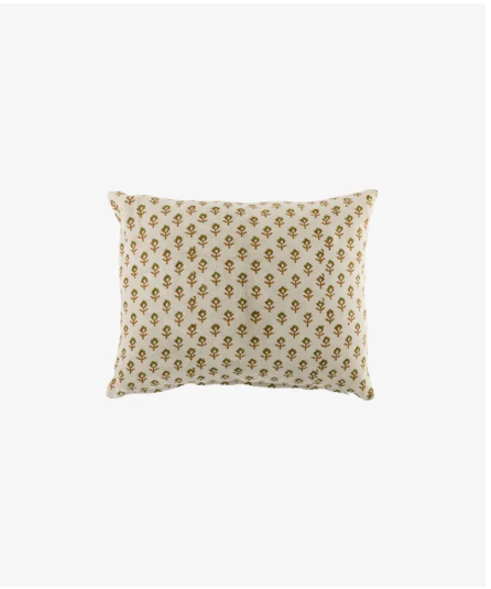 Flower Handblock Velvet Cushion with feather inner - Image 2