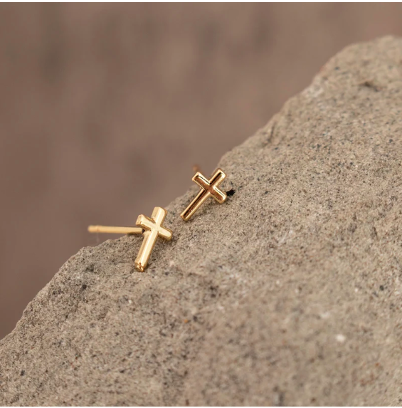 Earrings | Simple Cross Studs - Image 2