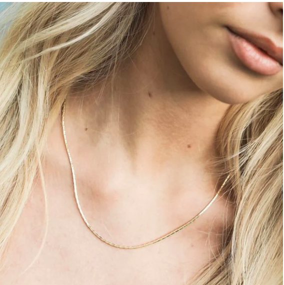 Necklace | Flat Box Link Chain - Image 2