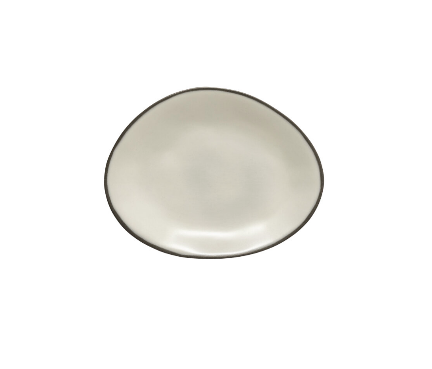 Stacked Organic Oval Plate - Salt 20cm