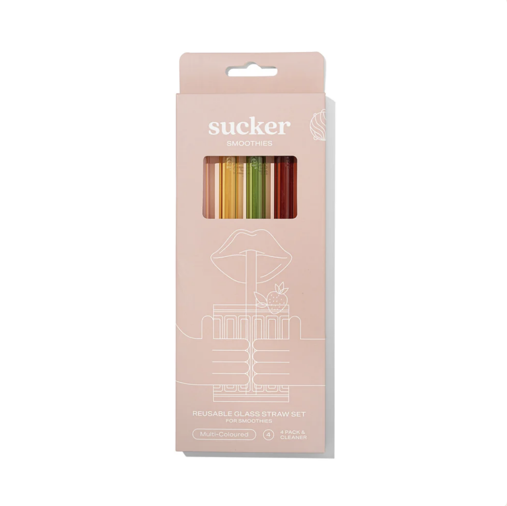 Reusable Glass Smoothie Straws - Multi-colour