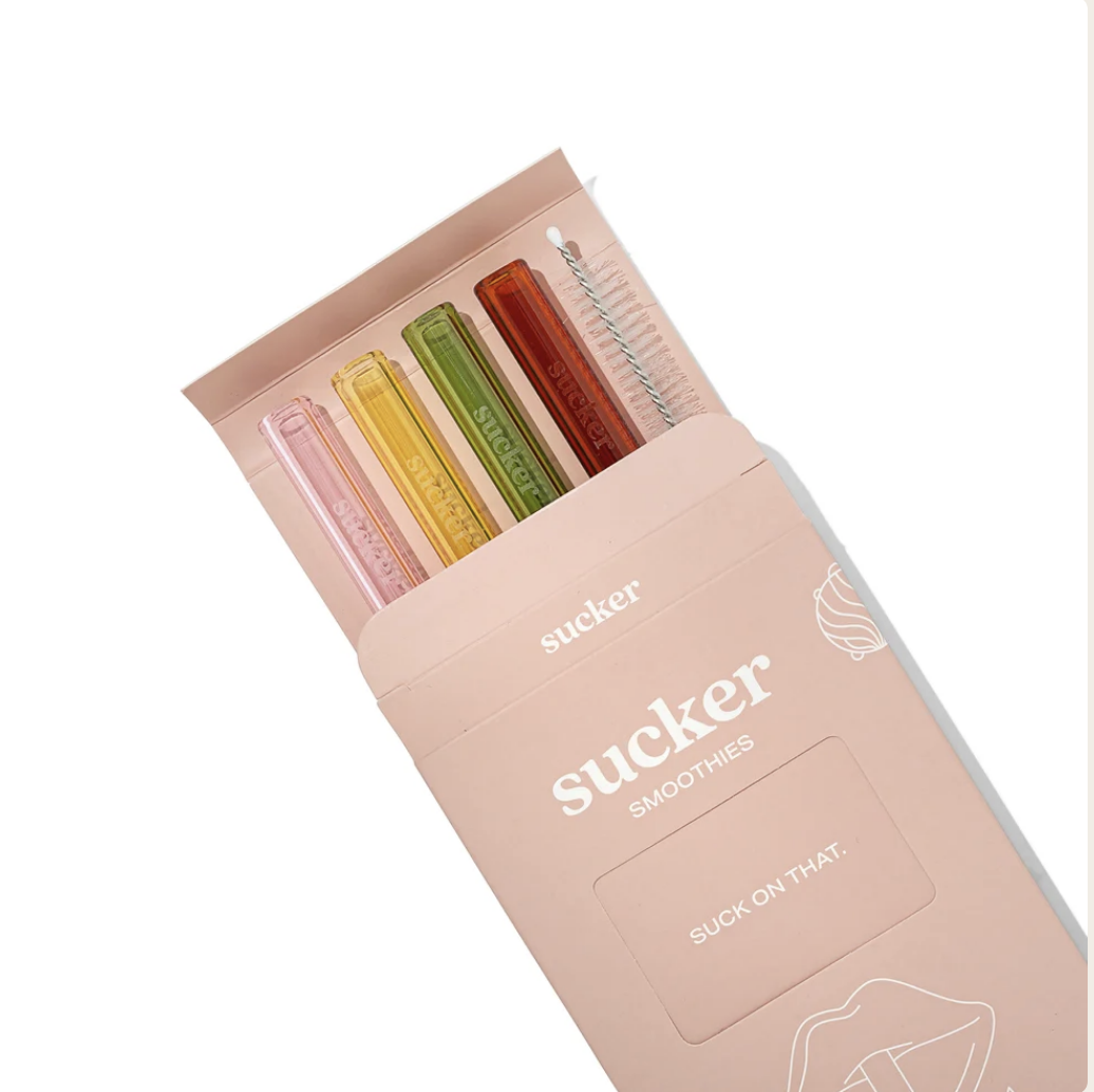 Reusable Glass Smoothie Straws - Multi-colour - Image 2