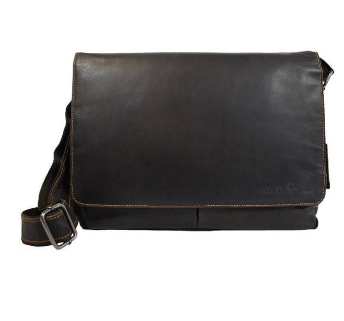 Leather Shoulder Laptop Bag Gent - Brown