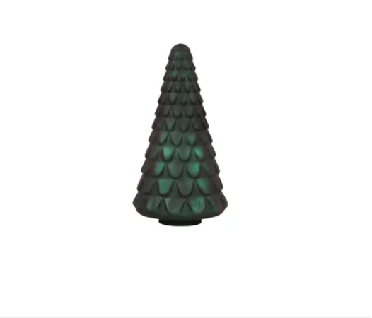 GLASS TREE Medium - Metallic Forest Green