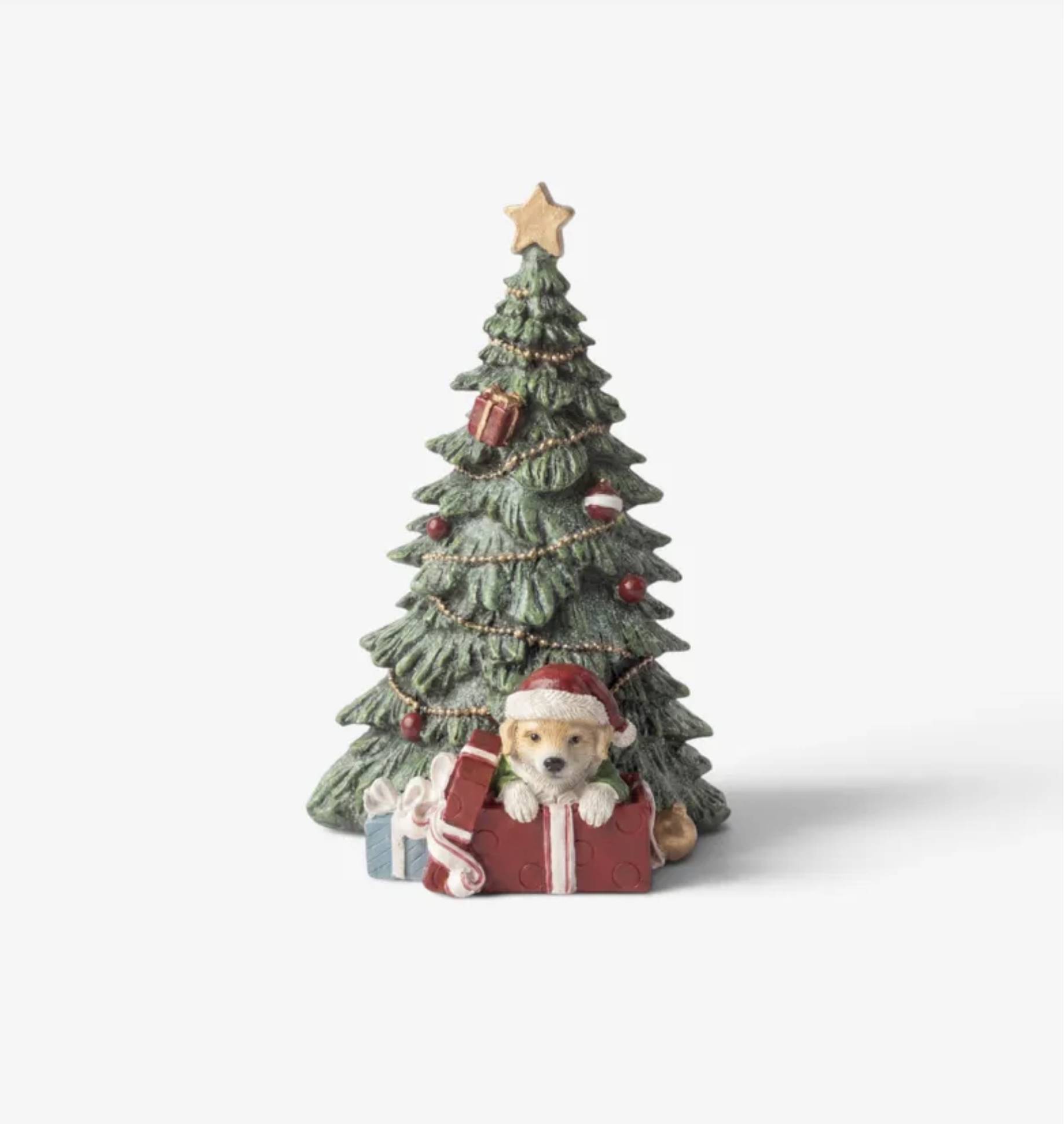 Festive Tree with Dog and Gifts