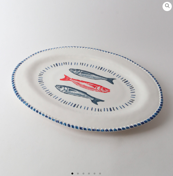 Melamine Nautical Sardine Oval Platter