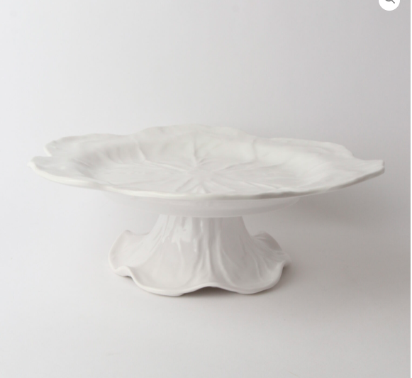 Melamine Cabbage Cake Stand white