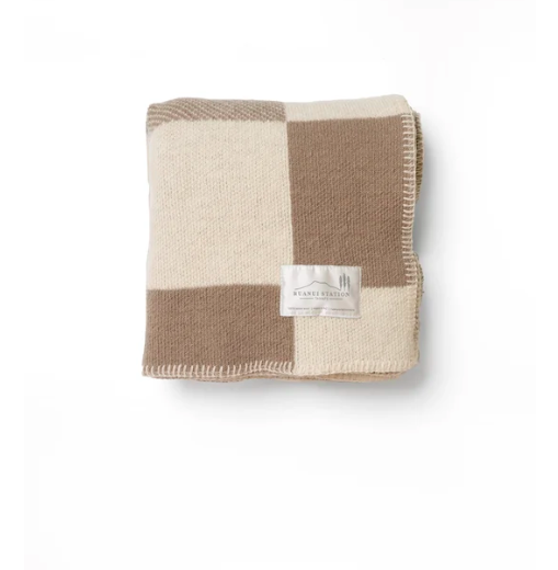 Beige Check Heritage Baby Blanket