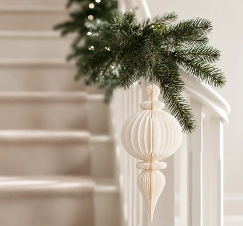 Papier Cupola Hanging Decoration in Off White, 80cm - Image 2