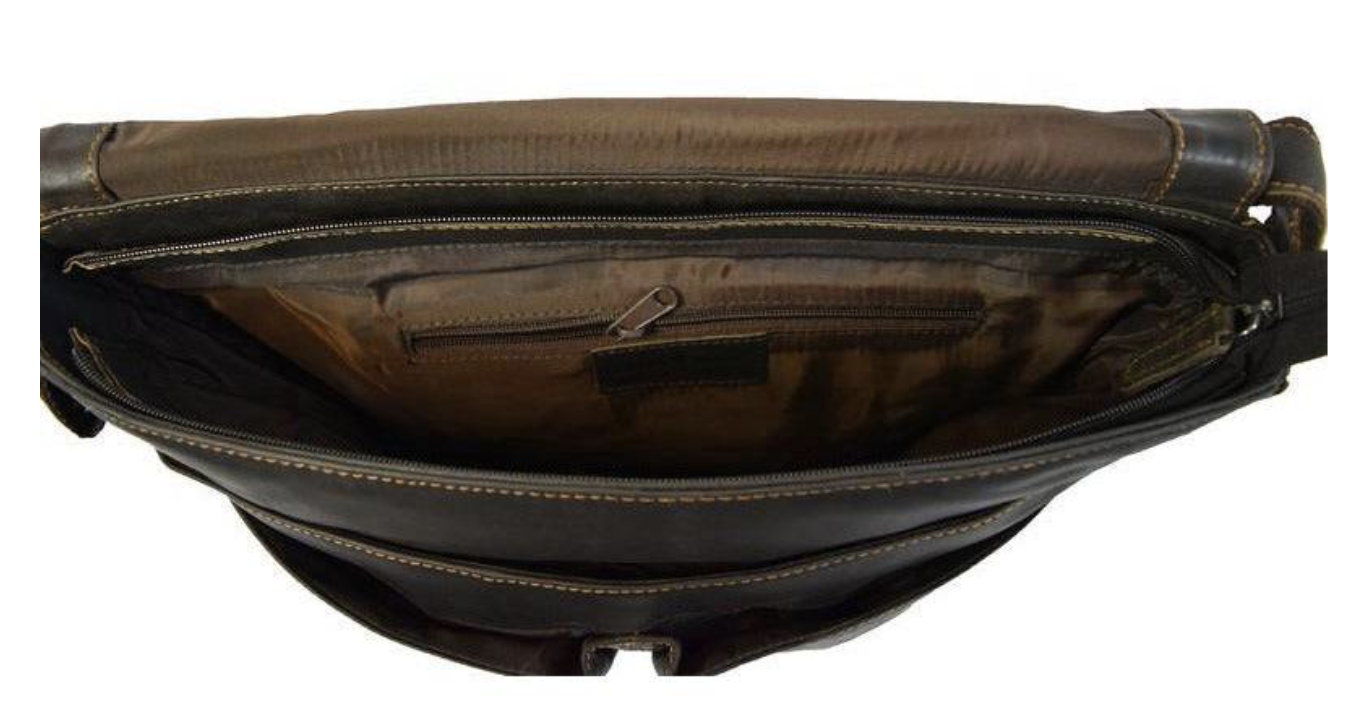 Leather Shoulder Laptop Bag Gent - Brown - Image 3